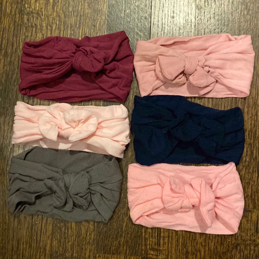Stretchy “panty hose” baby headbands